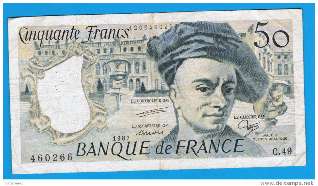 FRANCIA - FRANCE = 50 Francs 1987  P-152 M. Quentin De La Tour - 50 F 1976-1992 ''Quentin De La Tour''