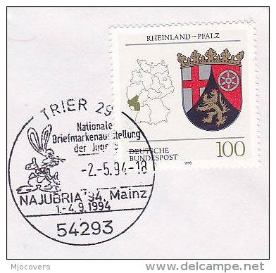 Cartoon RABBIT Pic EVENT Pmk COVER NAJUBRIA TRIER GERMANY Stamps  Rabbits - Hasen