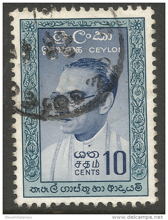 Ceylon. 1961 Prime Minister Bandaranaike Commemoration. 10c Used. SG 471 - Sri Lanka (Ceylon) (1948-...)