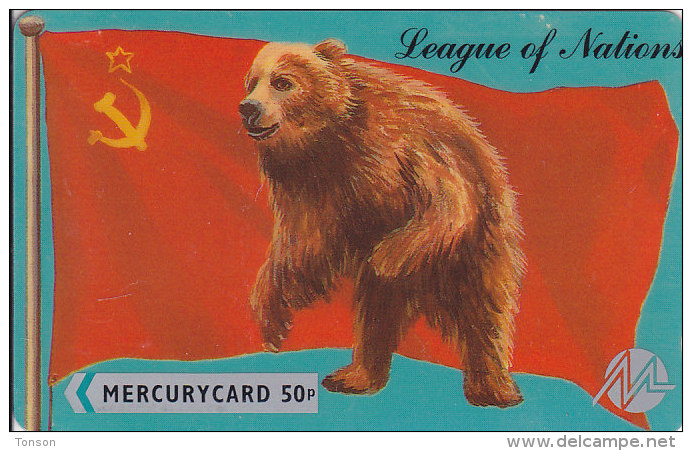 Mercury, MER094, League Of Nations, Russian Bear, Flag, 2 Scans.   20MERA - [ 4] Mercury Communications & Paytelco