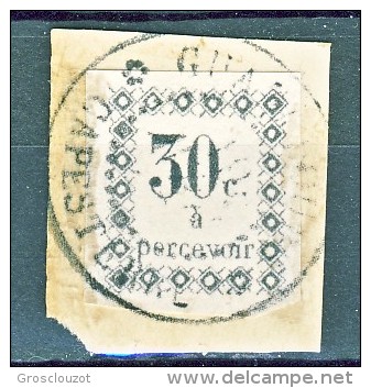 Guadeloupe Tasse 1879 N. 5 C. 30 Nero - Frammento USATO - Segnatasse