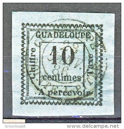 Guadeloupe Tasse 1884 N. 7 C. 10 Azzurro USATO - Impuestos