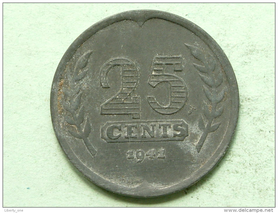 1941 - 25 CENTS / KM 174 ( Uncleaned Coin / For Grade, Please See Photo ) !! - 25 Centavos