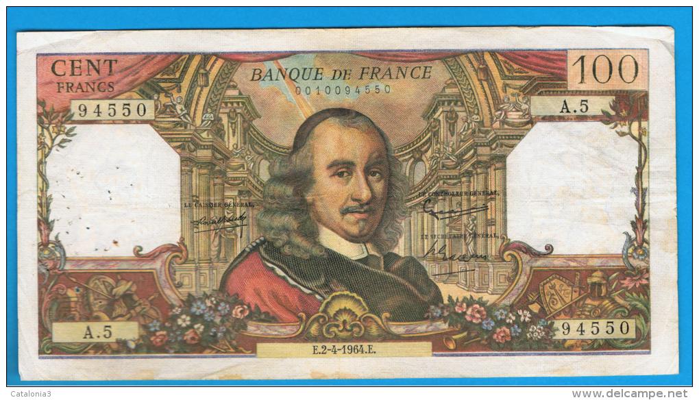 FRANCIA - FRANCE = 100 Francs 1964  P-149 - 100 F 1964-1979 ''Corneille''