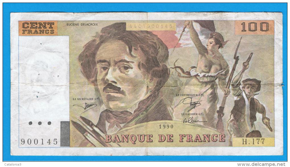 FRANCIA - FRANCE = 100 Francs 1990  P-154 - 100 F 1978-1995 ''Delacroix''