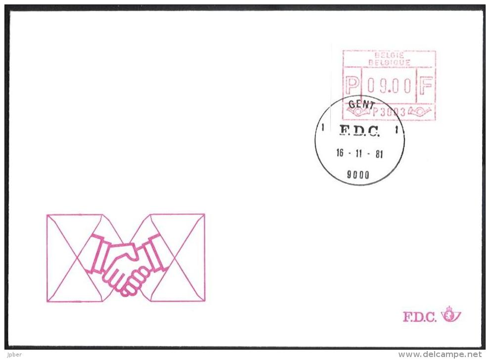 Belgique - CB047 - FDC - Vignette D´affranchissement - ATM3 - 16-11-1981 - 1981-1990