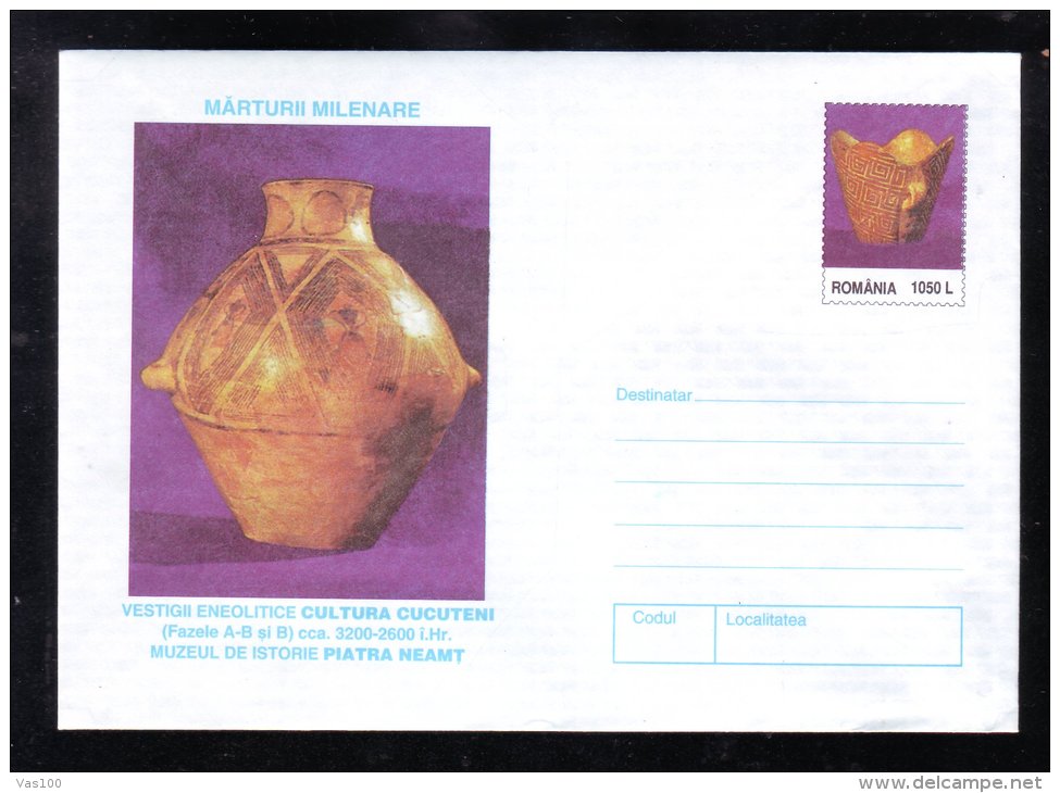 CUCUTENI CULTURE(PHASE A, PHASE A-B & B ) , (2X) COVER  STATIONARY,UNUSED,ROMANIA - Préhistoire