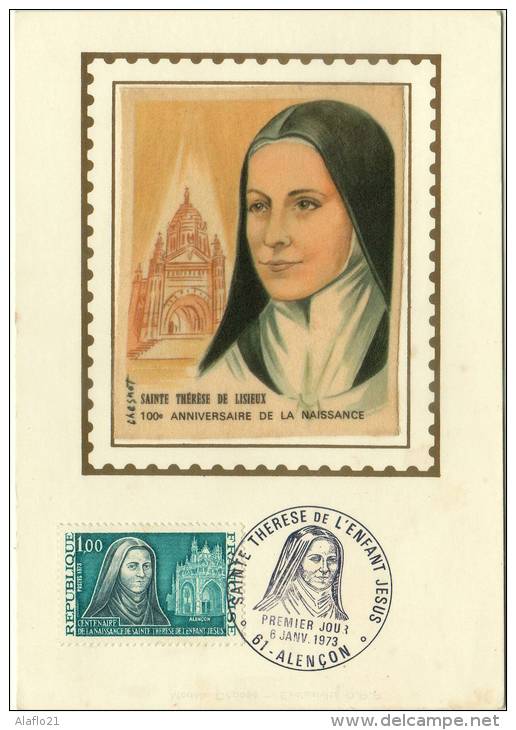 Carte MAXIMUM  1er JOUR  SOIE - N° 1737 - STE THERESE De L'ENFANT JESUS - 1970-1979