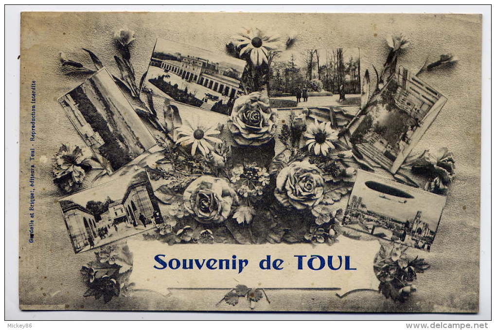 TOUL--1917--Souvenir De TOUL--Vues Diverses (différents Lieux  Et Ballon)  éd Briquel--pas Très Courante - Toul