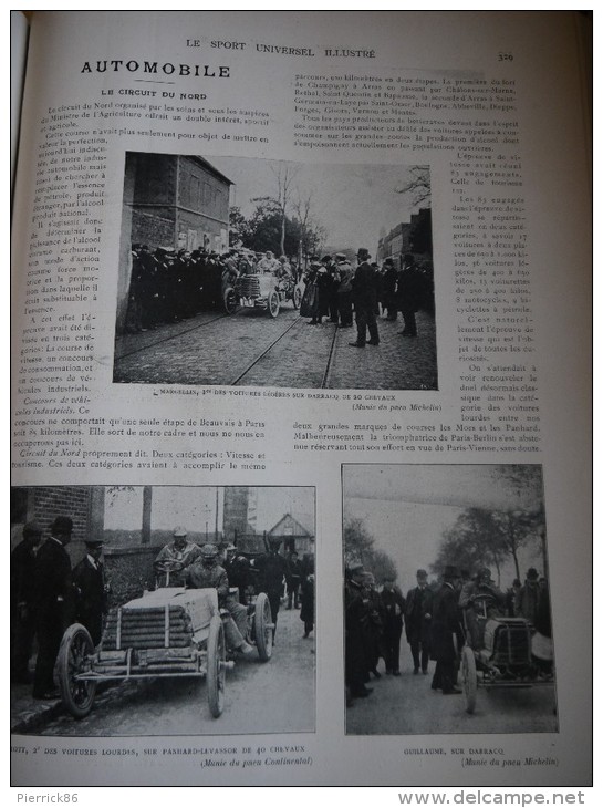 1902 AUTOMOBILE CIRCUIT DU NORD / MOTOCYCLETTE WERNER / TIR AU PIGEON DE MORLAYE / CHEVAUX RUSSES  / ESCRIME FRANCAISE. - Revues Anciennes - Avant 1900