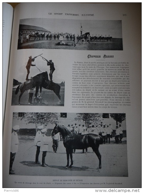 1902 AUTOMOBILE CIRCUIT DU NORD / MOTOCYCLETTE WERNER / TIR AU PIGEON DE MORLAYE / CHEVAUX RUSSES  / ESCRIME FRANCAISE.