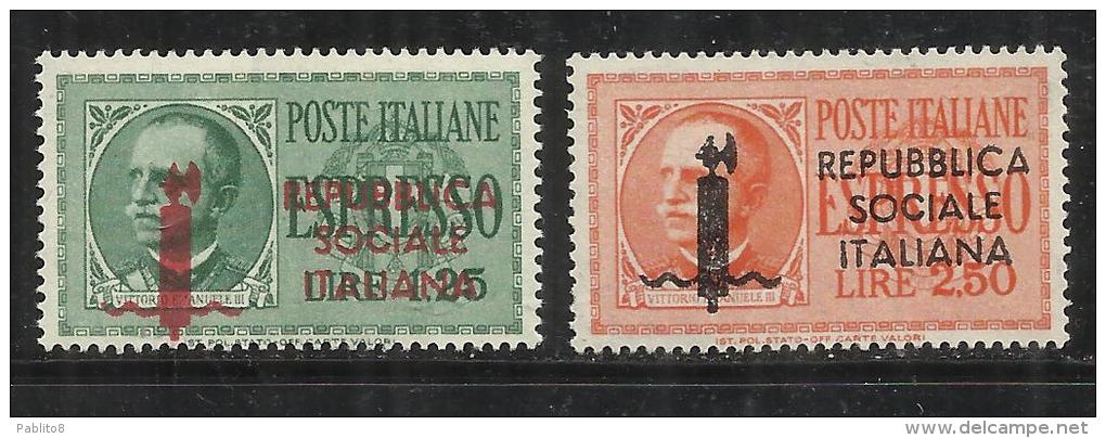 ITALIA REGNO RSI 1944 REPUBBLICA SOCIALE ITALIANA ESPRESSI FASCI TIRATURA ROMA MNH FIRMATI - Poste Exprèsse