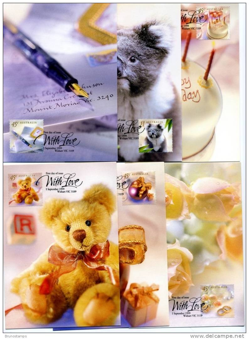 AUSTRALIA - 1999  PERSONAL GREETINGS   SIX  MAXIMUM CARDS - Cartoline Maximum