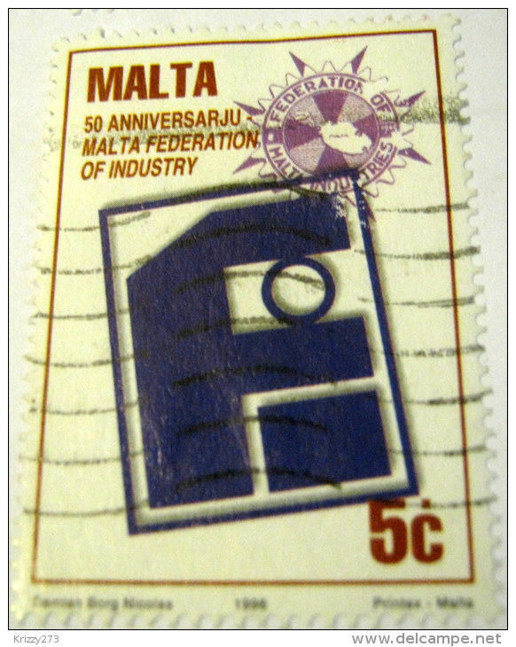 Malta 1996 50th Anniversary Of Malta Federation Of Industry 5c - Used - Malta