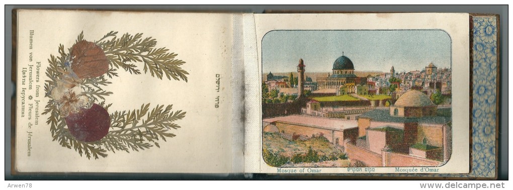 Carnet Souvenir De L'occupation Anglaise A Jerusalem Herbier Bois D'olivier 1917 W II Tout Scané - Monde