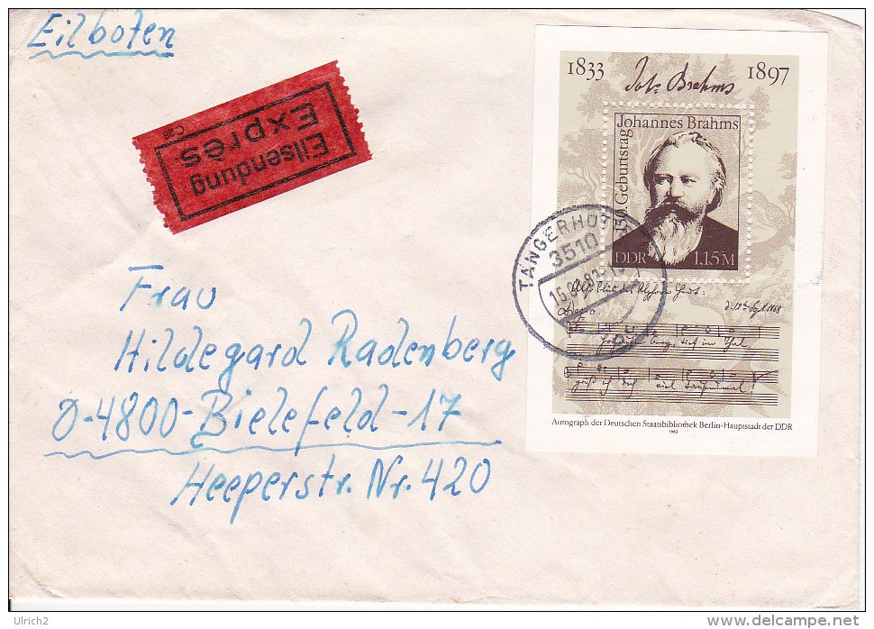 DDR Eil-Brief Mi.-Nr. Block 69 - Stempel Tangerhütte (0327) - Briefe U. Dokumente