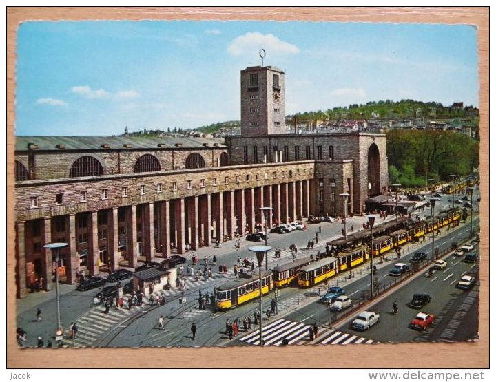 Stuttgart  / Railway Station / Tramway  1966 Year / Car - Stuttgart