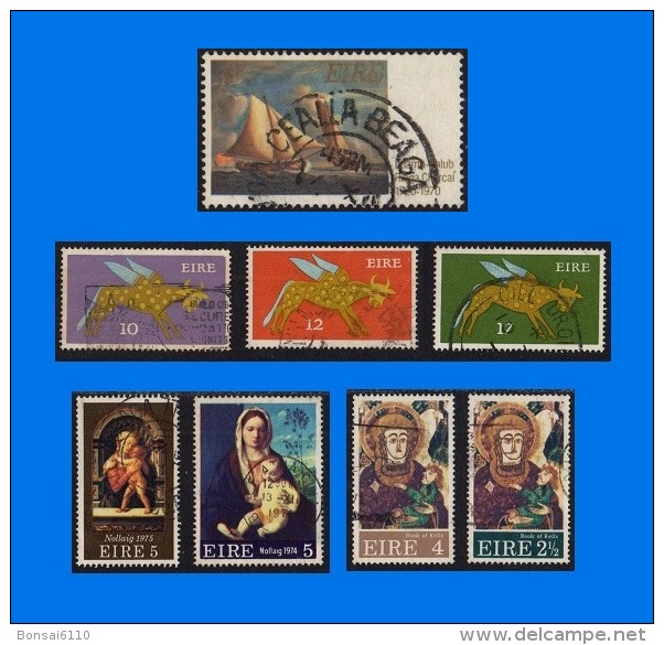 IE 0001-0001, Collection Of 8 Used Stamps In Different Themes - Verzamelingen & Reeksen