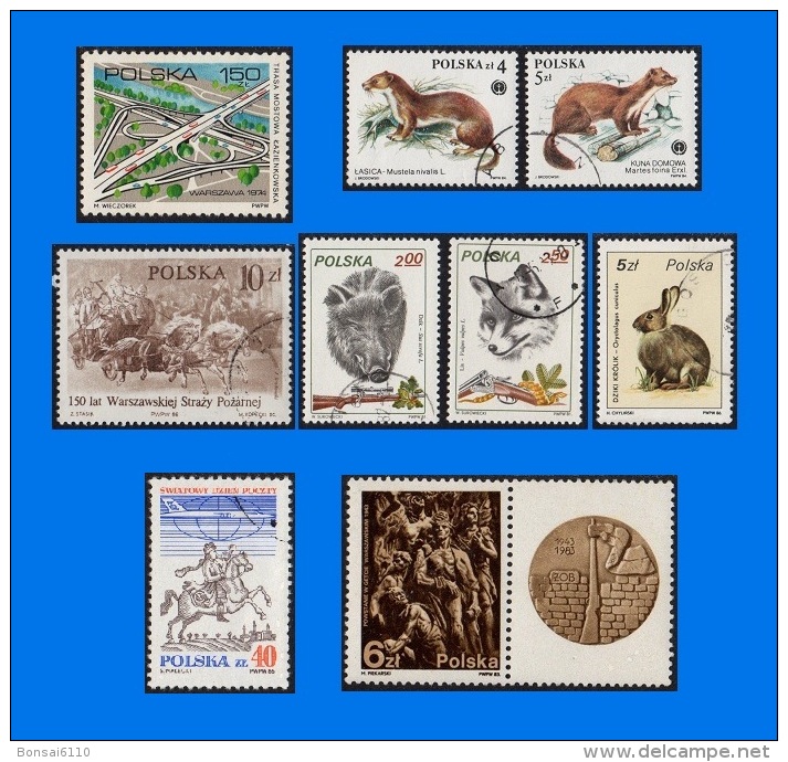 PL 0001-0001, Collection Of 9 Mint & Used Stamps In Different Themes - Collections