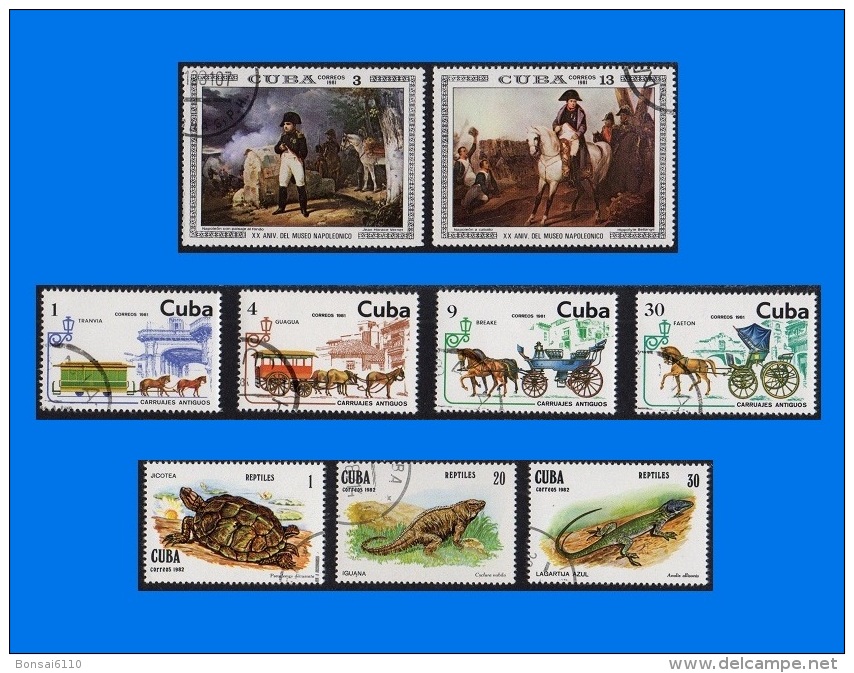 CU 0001-0001, Collection Of 9 CTO Stamps In Different Themes - Collections, Lots & Series