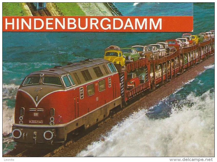 HINDENBURGDAMM Sylt Autozug 50 Jahre 2 Ansichtskarten - Sylt