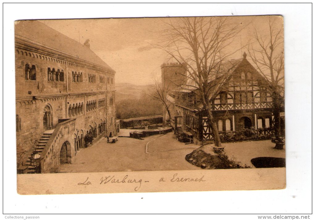 Cp , ALLEMAGNE , Der Zweite Hof In Der WARTBURG , Ed : Mattheus , Vierge - Warburg