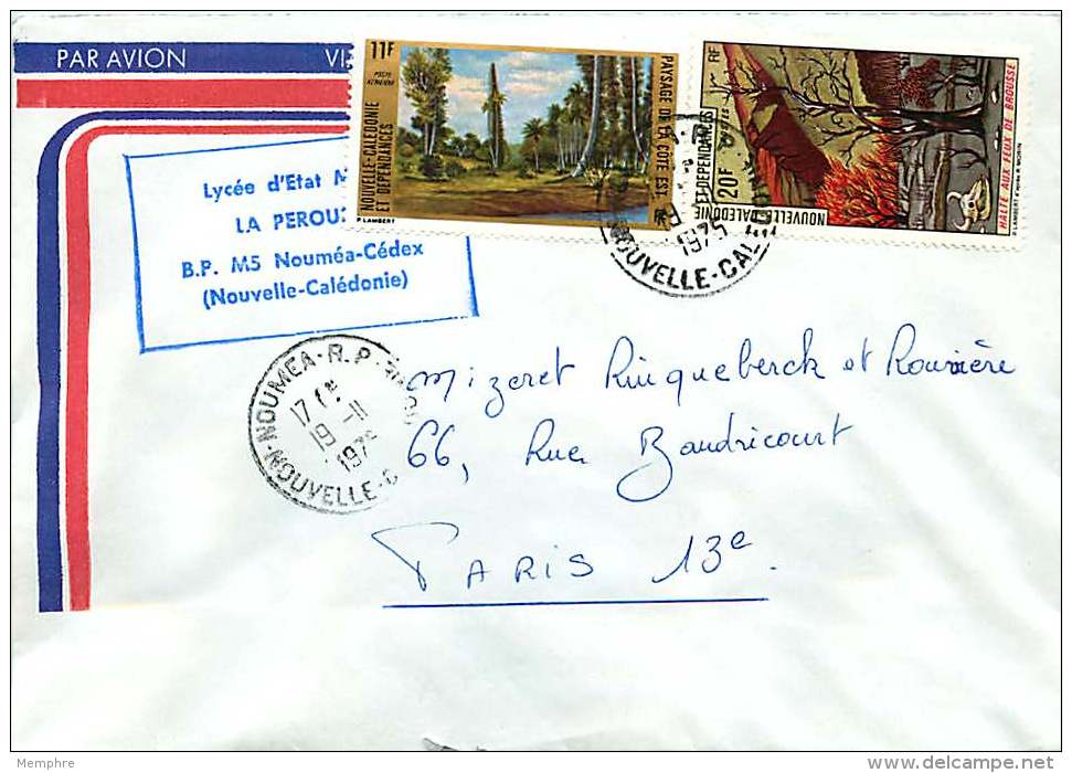 1975  Lettre Avion Pour La France  Forêt Yv PA 135,  Halte Aux Feux De Brousse  Yv 395 - Briefe U. Dokumente