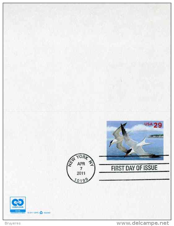 Entier Postal Sur CPRP De 2011 Avec Timbre "Sternes Communes" Oblitéré PJ 07/04/2011 - 2011-...