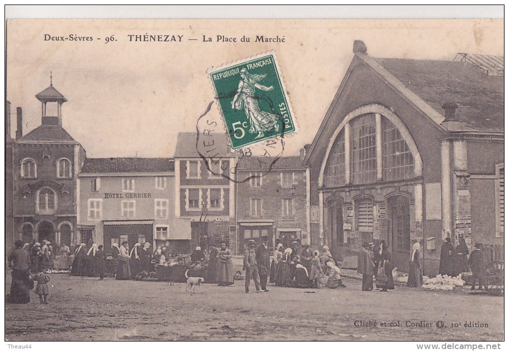 ¤¤  -   96   -  THENEZAY   -  La Place Du Marché  -  Les Halles  -  Hôtel " GERBIER "   -  ¤¤ - Thenezay