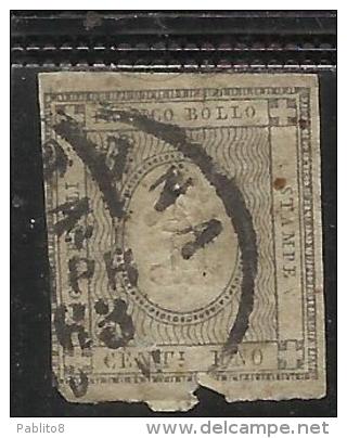 ITALIA ITALY ASI ANTICHI STATI: 1861  REGNO SARDEGNA KINDOM PER STAMPATI 1 CENT. GRIGIO BRUNASTRO ANNULLATO USED - Sardegna