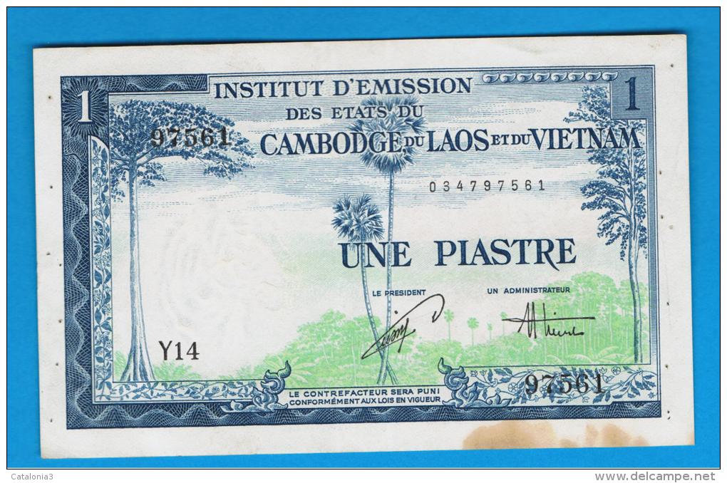 FRENCH  INDO CHINA -  1 Piastre / 1 Dong ND (1953)  P-105 - Indochina