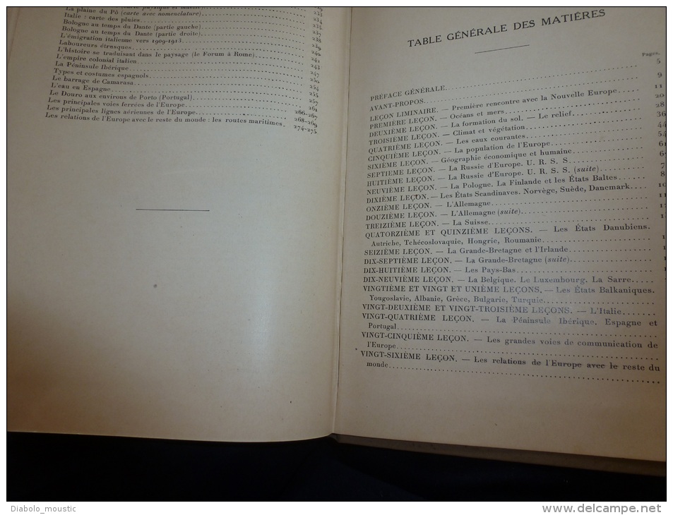 1931 Photographies par Jean Brunhes et Cartes géo:Pays EUROPE: 7e photo Olivier à CORFOU; Ayer (Suisse); Zuiderzée..etc.