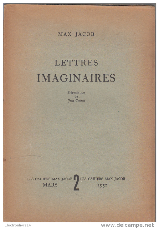 Les Cahiers Max Jacob 2  Lettres Imaginaires Presentation Cocteau - Auteurs Classiques