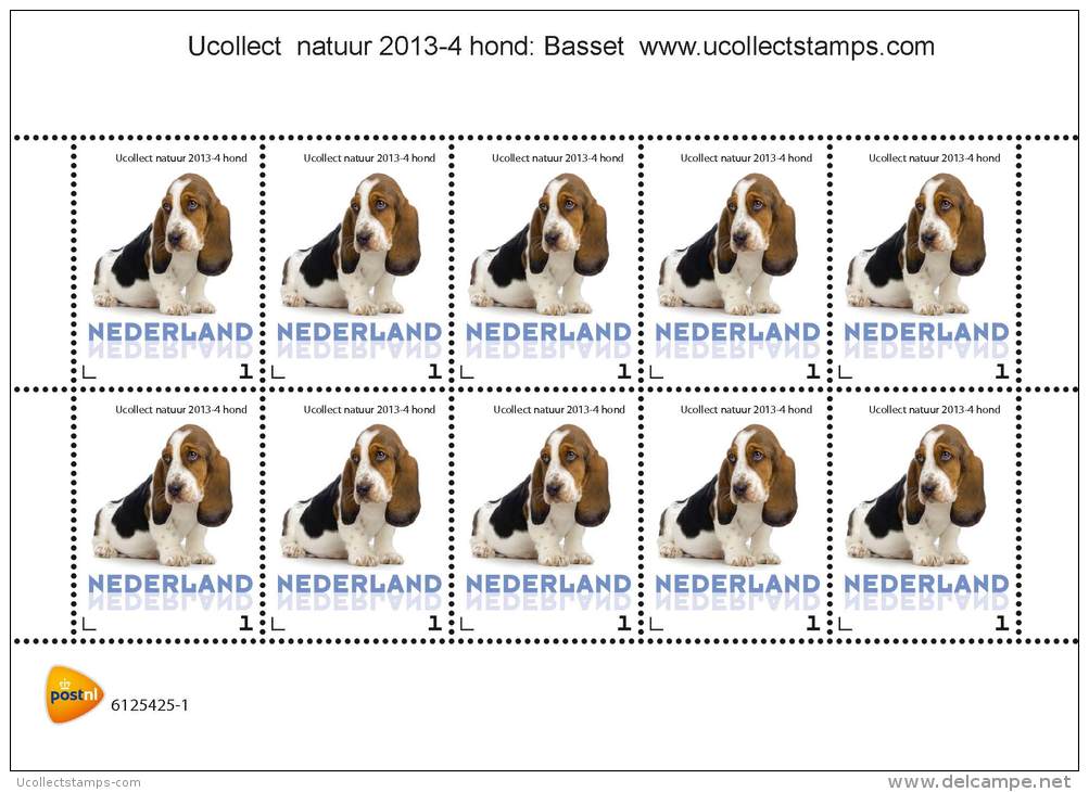 Nederland 2013-4  Ucollect Natuur Basset Hond-chien Vel-feuillet-sheetlet  Postfris/mnh/sans Charniere - Neufs