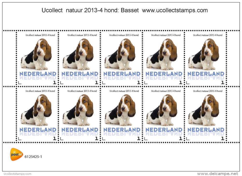 Nederland 2013-4  Ucollect Natuur Basset Hond-chien Vel-feuillet-sheetlet  Postfris/mnh/sans Charniere - Unused Stamps