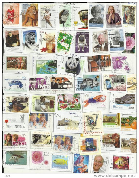 AUSTRALIA LOT216 MIXTURE OF50+ USED STAMPS MOSTLY 2010/2013 INC. $1 "WINE GRAPES" & AAT & C.I.ETC.READ DESCRIPTION!! - Lots & Kiloware (mixtures) - Max. 999 Stamps