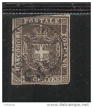 ANTICHI STATI ASI : TOSCANA 1860 GOVERNO PROVVISORIO CENTESIMI 10 BRUNO ANNULLATO USED - Toscane