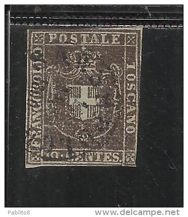 ANTICHI STATI ASI : TOSCANA 1860 GOVERNO PROVVISORIO CENTESIMI 10 BRUNO ANNULLATO USED - Toscane