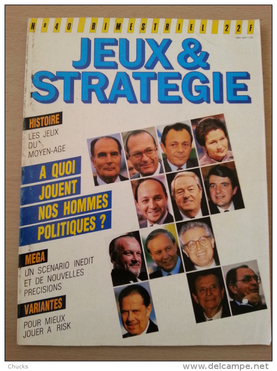 Jeux & Stratégie N°40 AOUT SEPT 1986 A Quoi Jouent Nos Hommes Politiques? - Rollenspiele