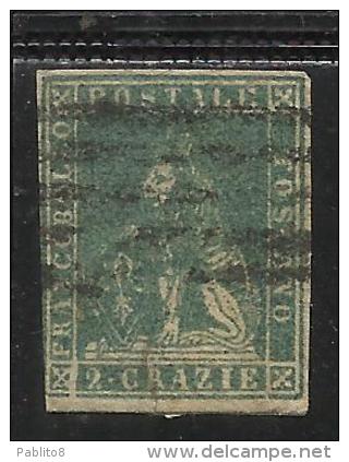 ANTICHI STATI ASI : TOSCANA 1857 MARZOCCO 2 CRAZIE ANNULLATO USED - Toscane