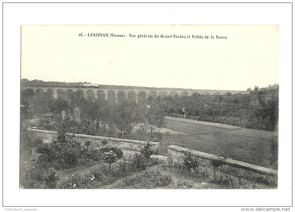 Cp, 86, Lusignan, Vue Générale Du Grand Viaduc Et Vallée De La Vienne - Lusignan