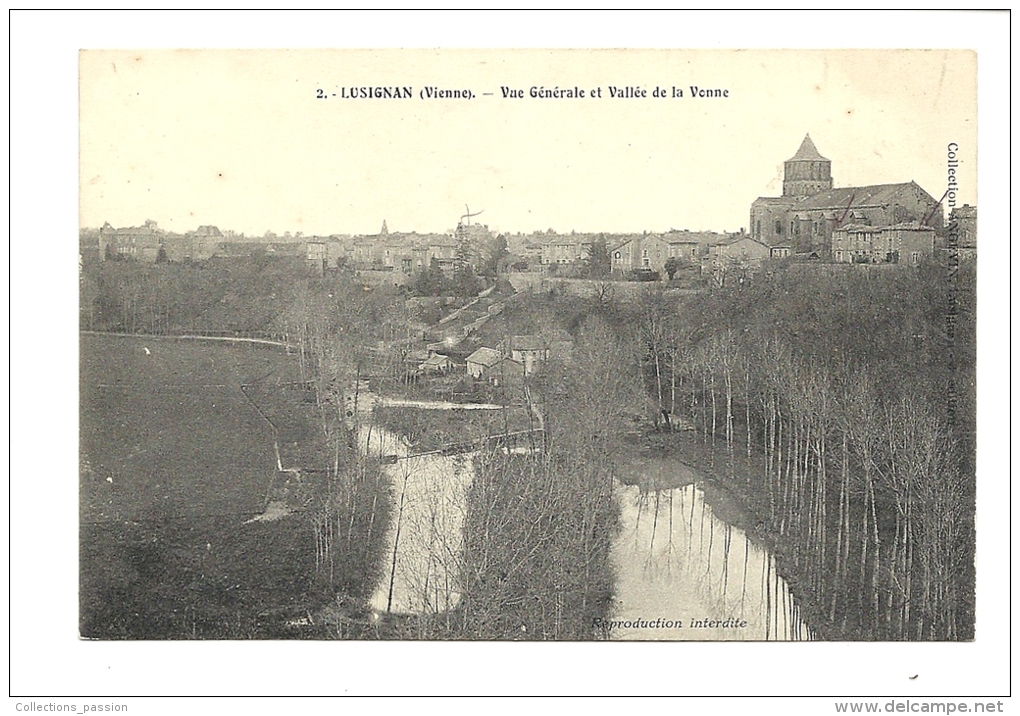 Cp, 86, Lusignan, Vue Générale Et Vallée De La Vienne, écrite - Lusignan