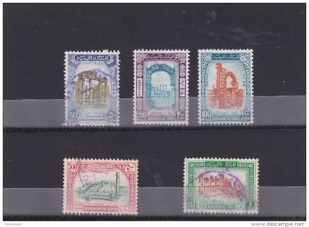 Stamps LIBYA 1965 SC 291-295 KINGDOM DEFINITIVE SET VF USED #19 */* - Libya