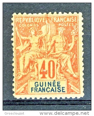 Guinea  1892 N. 10 C. 40 Rosso-arancio MH - Andere & Zonder Classificatie