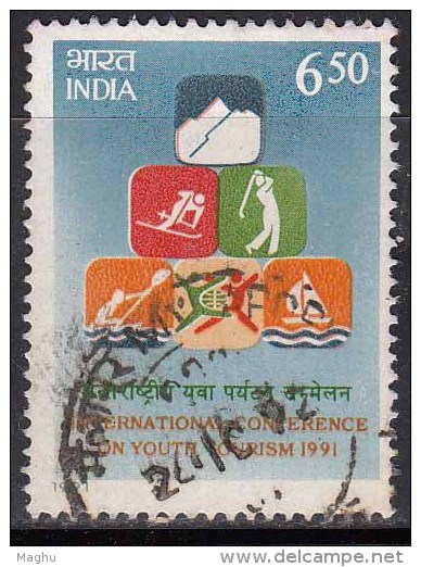 India Used 1990, Youth Tourism, Holiday, Golf,  Skiing, Yachting, Mountaineering, (image Sample) - Used Stamps