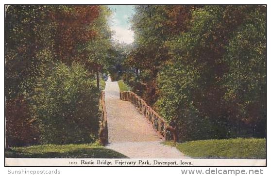 Iowa Davenport Rustic Bridge Fejervary Park - Davenport