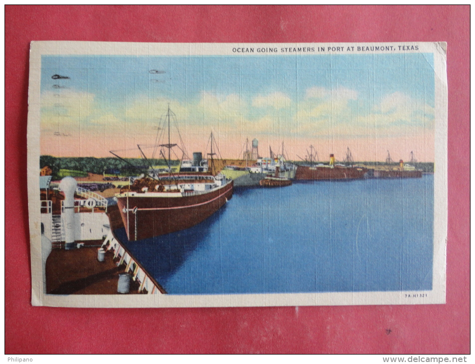 Beaumont,TX--Ocean Going Steamers In Port--cancel No Year--PJ156 - Altri & Non Classificati