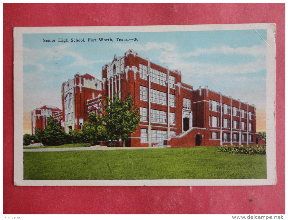 Fort Worth,TX--Senior High School--cancel 1934--PJ156 - Andere & Zonder Classificatie