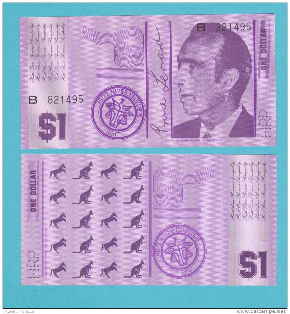 HUTT RIVER PROVINCE  1 DOLLAR 1.970  PLANCHA/SC/UNC   ¡¡¡MUY RARO!!!  DL-9609 - Altri – Oceania