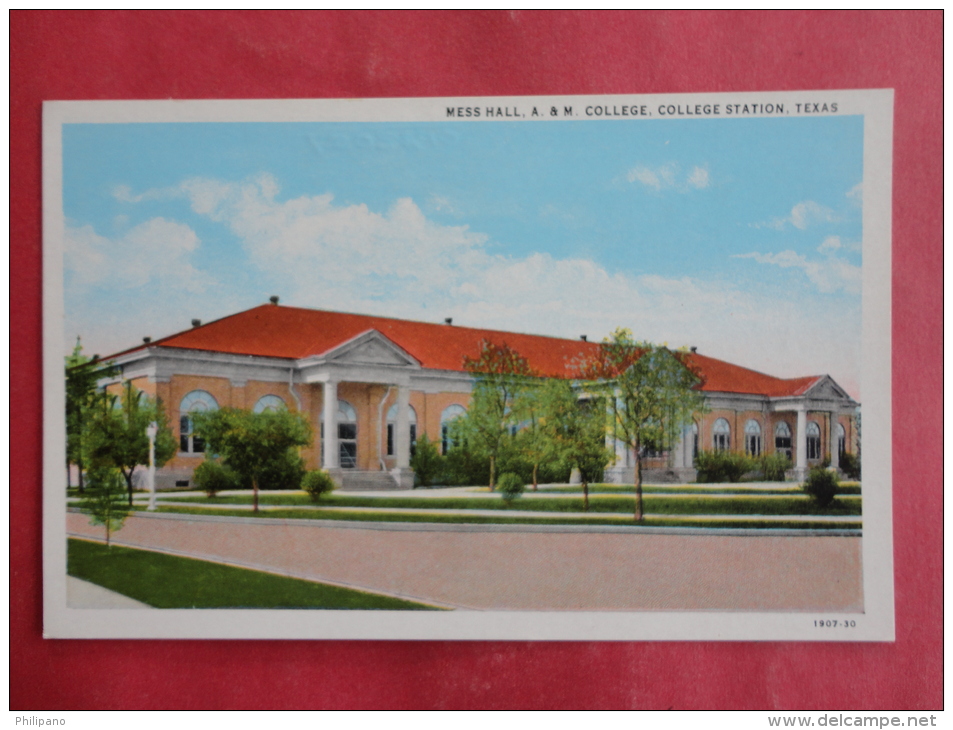 College Station,TX--Mess Hall A&M College--not Mailed--PJ158 - Autres & Non Classés